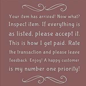 If You Are Happy With Your Item, Please Leave Feedback! ⭐️⭐️⭐️⭐️⭐️